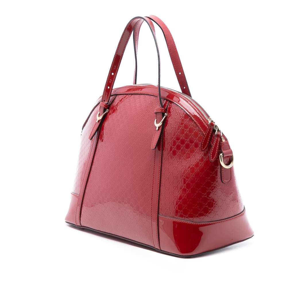Gucci Large Microguccissima Patent Nice Dome Satchel Red Leather Good condition - Back View