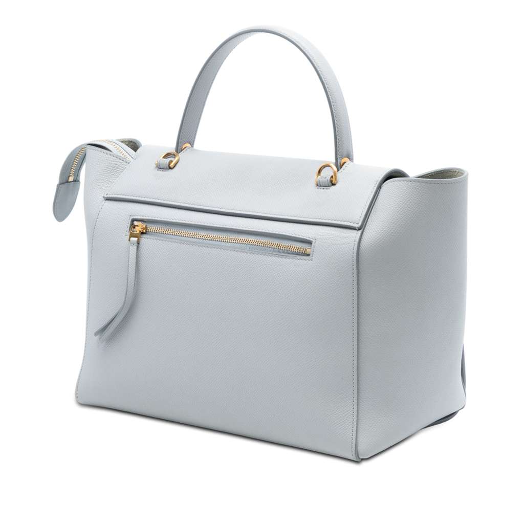 Celine Mini Grained Calfskin Belt Bag Grey Leather Good condition - Back View