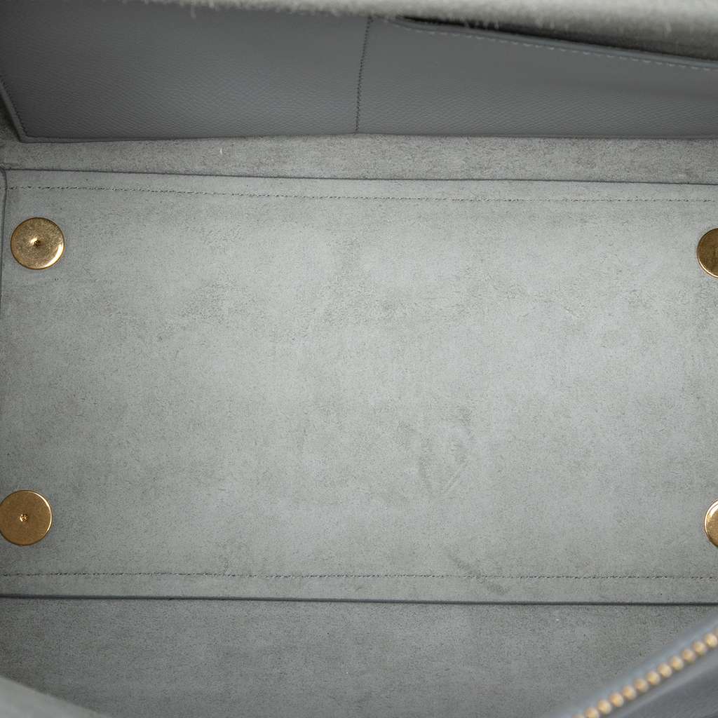 Celine Mini Grained Calfskin Belt Bag Grey Leather Good condition - Model View