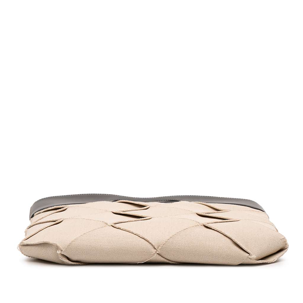 Bottega Veneta Small Canvas French Calfskin Slip Tote Brown Canvas Good condition - Inside View