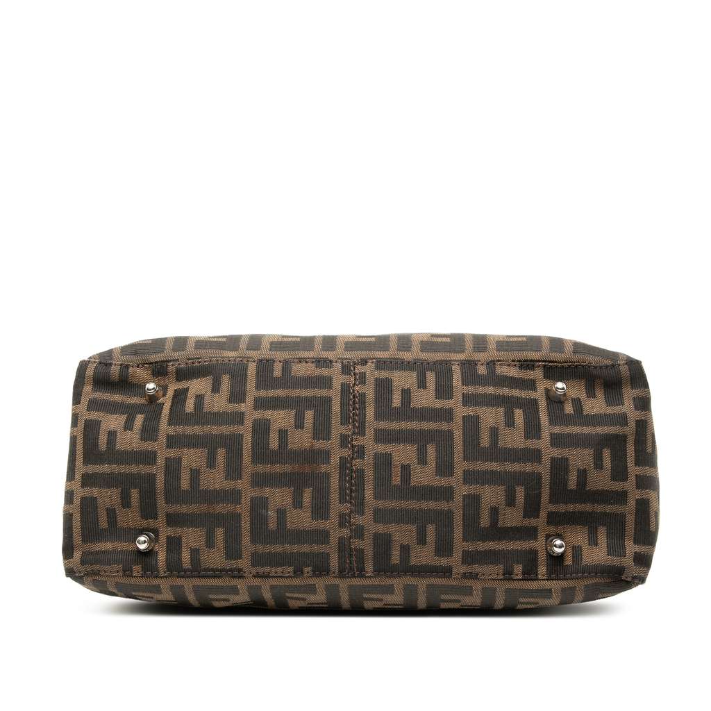 Fendi Small Zucca Canvas Twins Tote Brown Canvas Good condition - Inside View