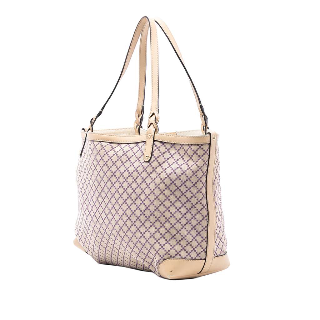 Gucci Medium Diamante Canvas Craft Tote Brown Canvas Good condition - Back View