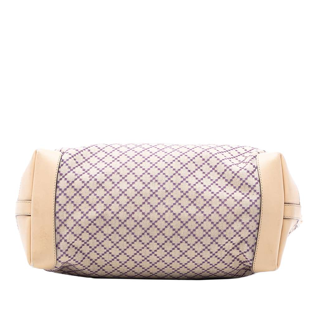 Gucci Medium Diamante Canvas Craft Tote Brown Canvas Good condition - Inside View