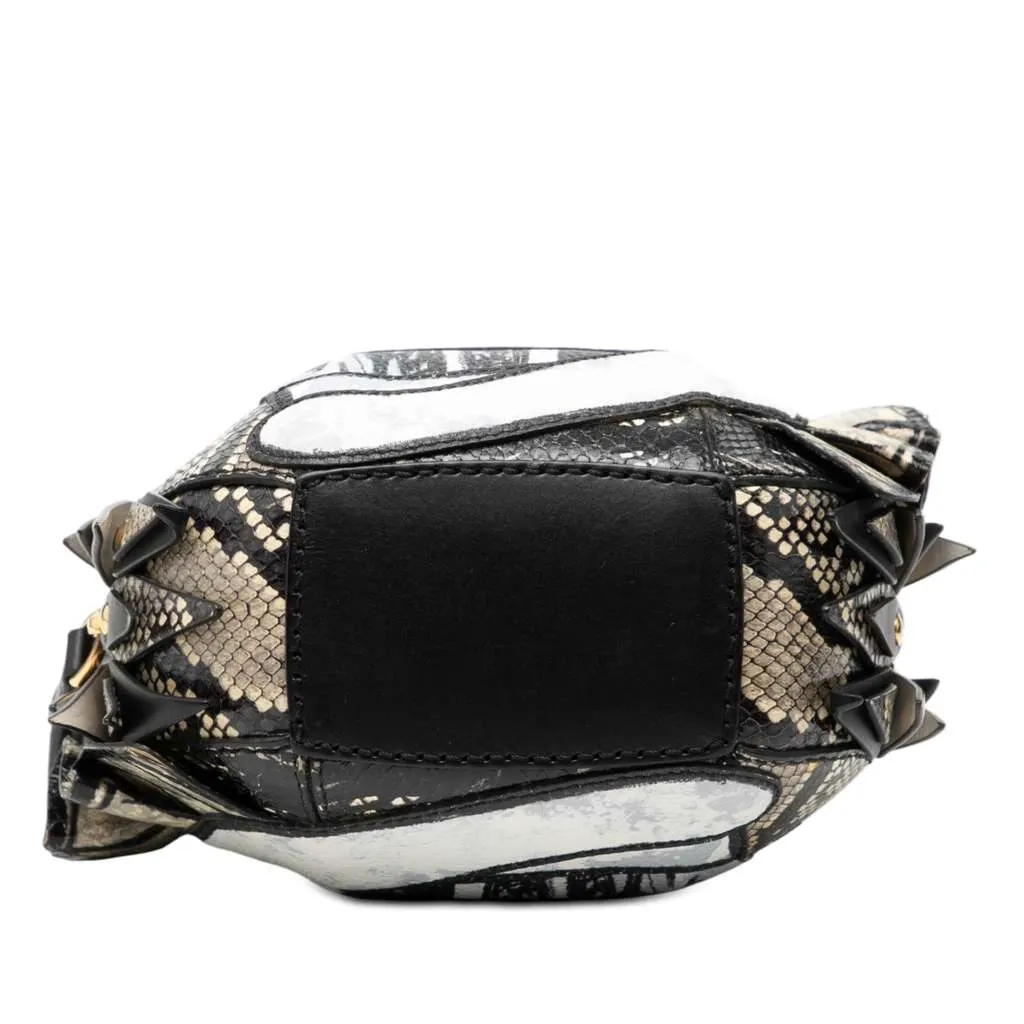 Burberry Croc Embossed Pallas Helmet Shoulder Bag White Leather Very good - Inside View