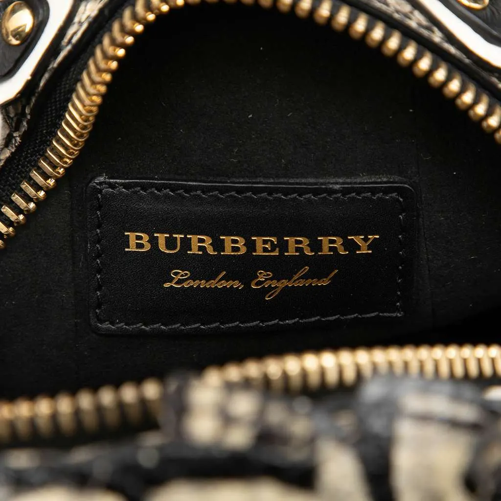 Burberry Croc Embossed Pallas Helmet Shoulder Bag White Leather Very good - Box View