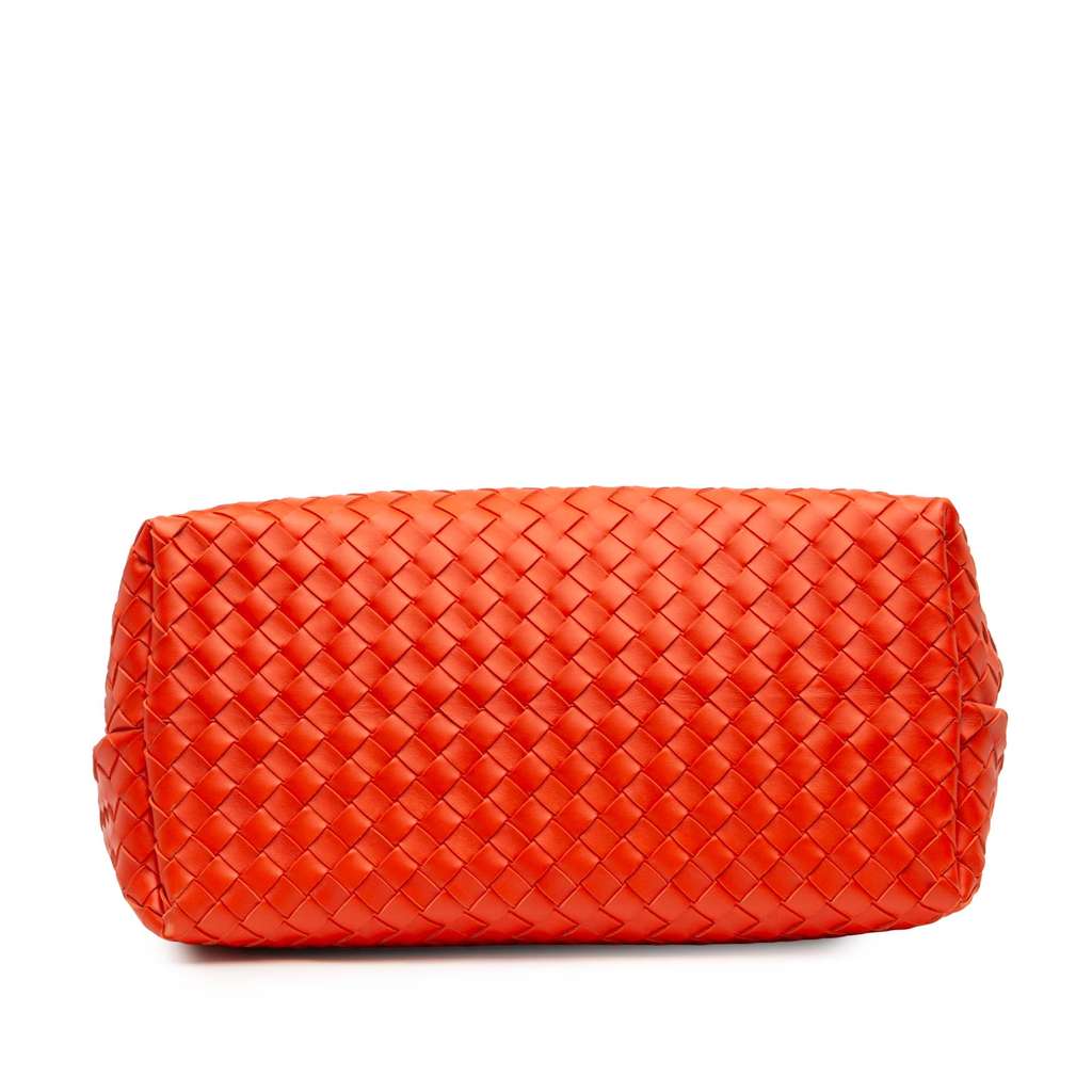Bottega Veneta Large Lambskin Intrecciato Andiamo Satchel Orange Leather Good condition - Inside View