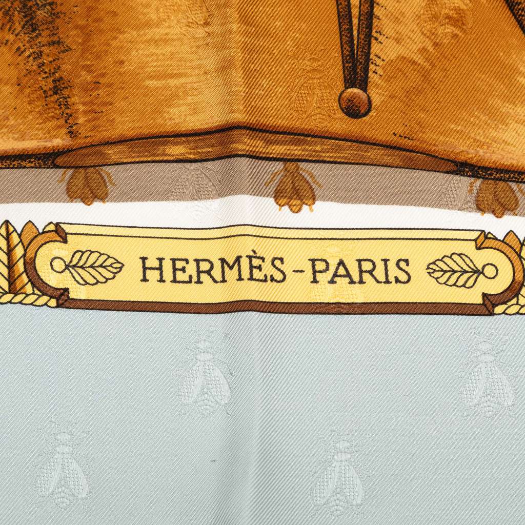 Hermès Napoleon Silk Scarf 90 Blue Silk Good condition - Inside View