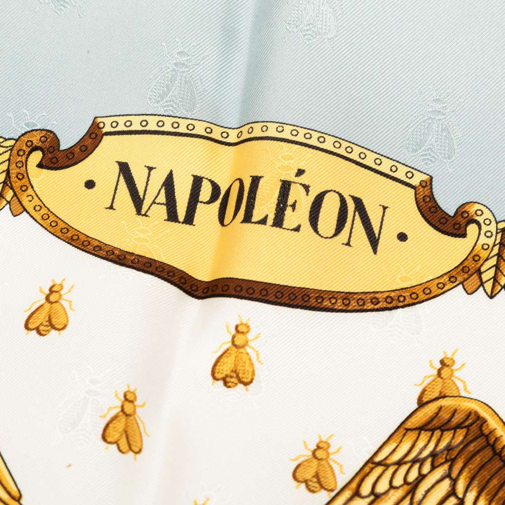 Hermès Napoleon Silk Scarf 90 Blue Silk Good condition - Model View
