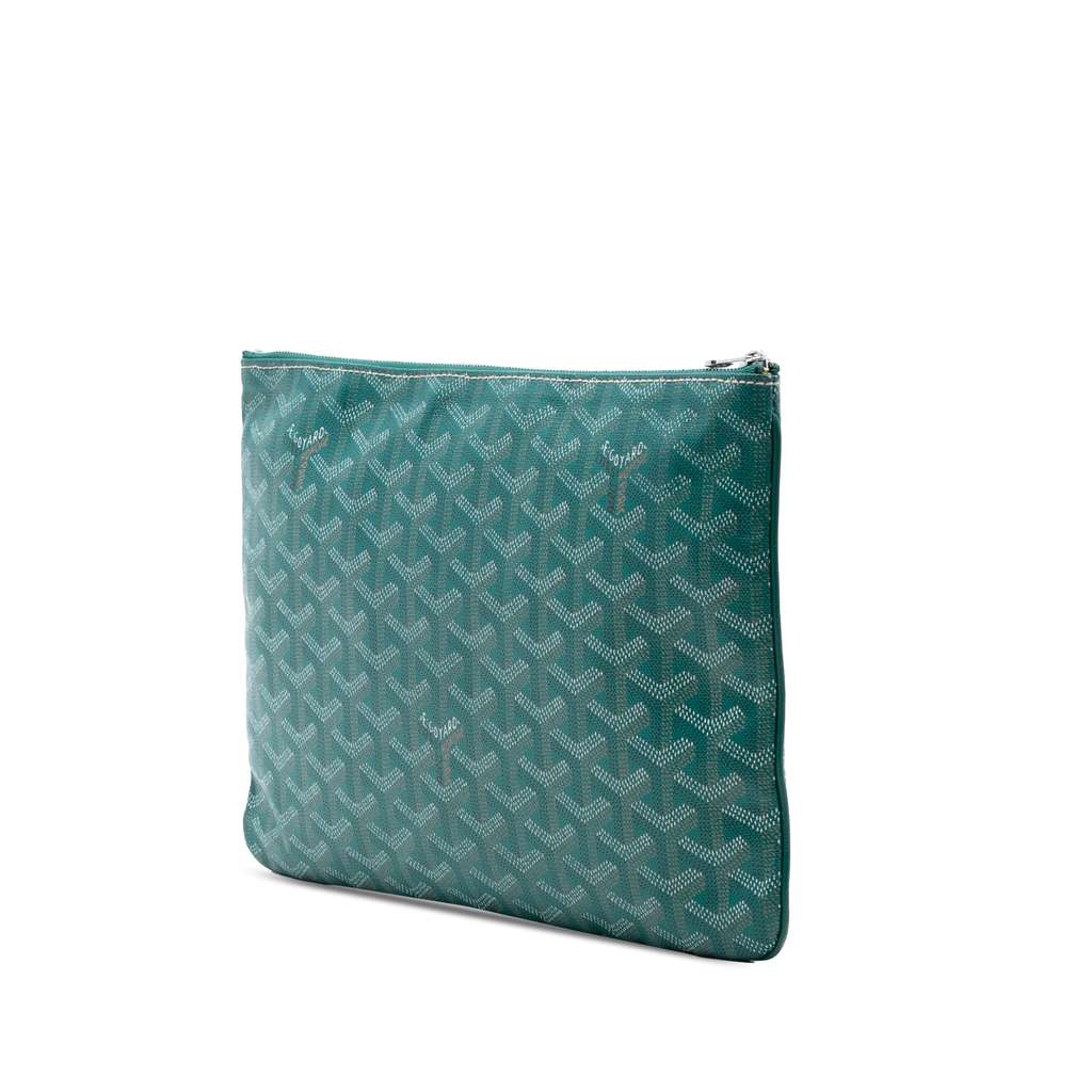 Goyard Goyardine Senat MM Green Canvas Good condition - Back View