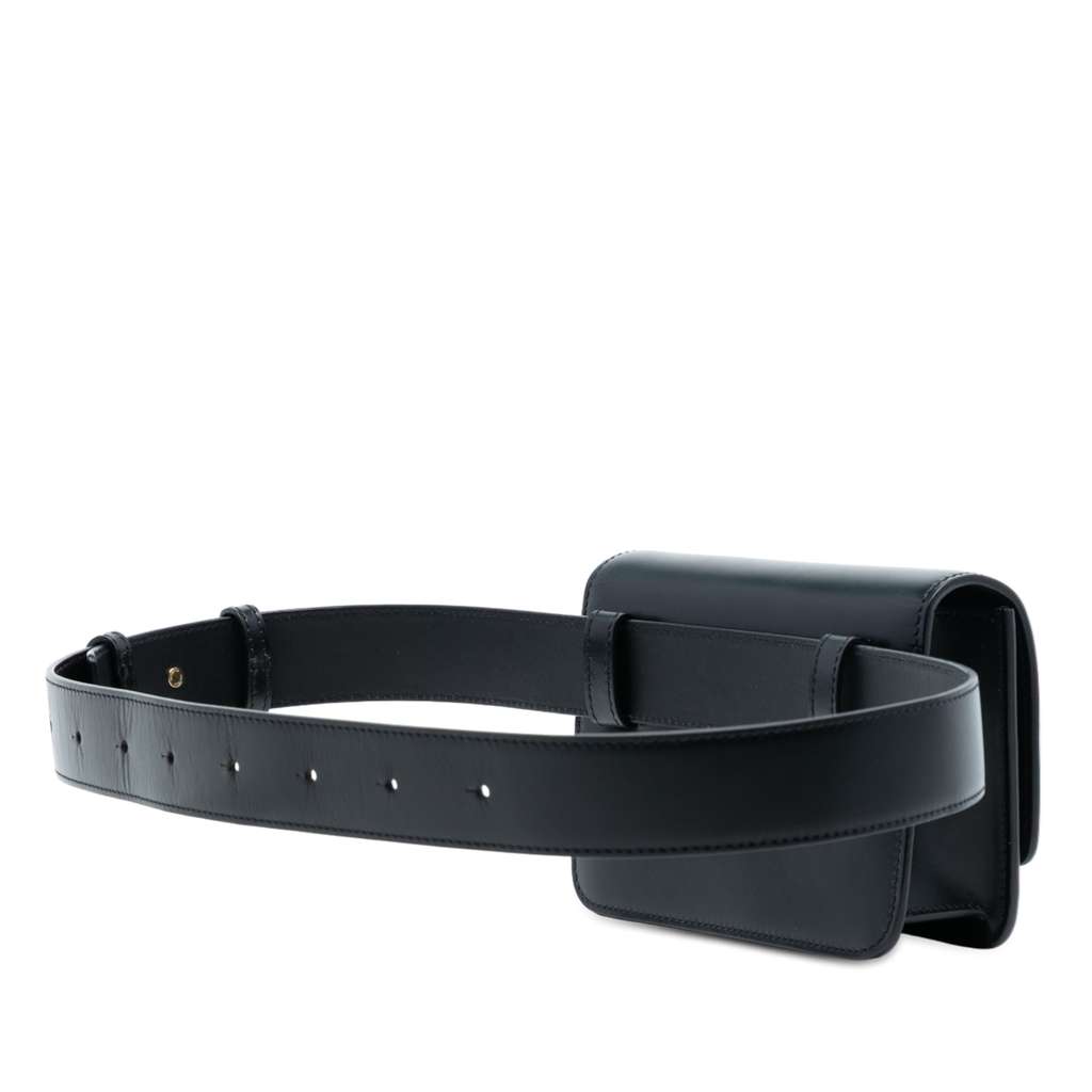 Burberry Leather TB Belt Bag Black Leather Good condition - Back View