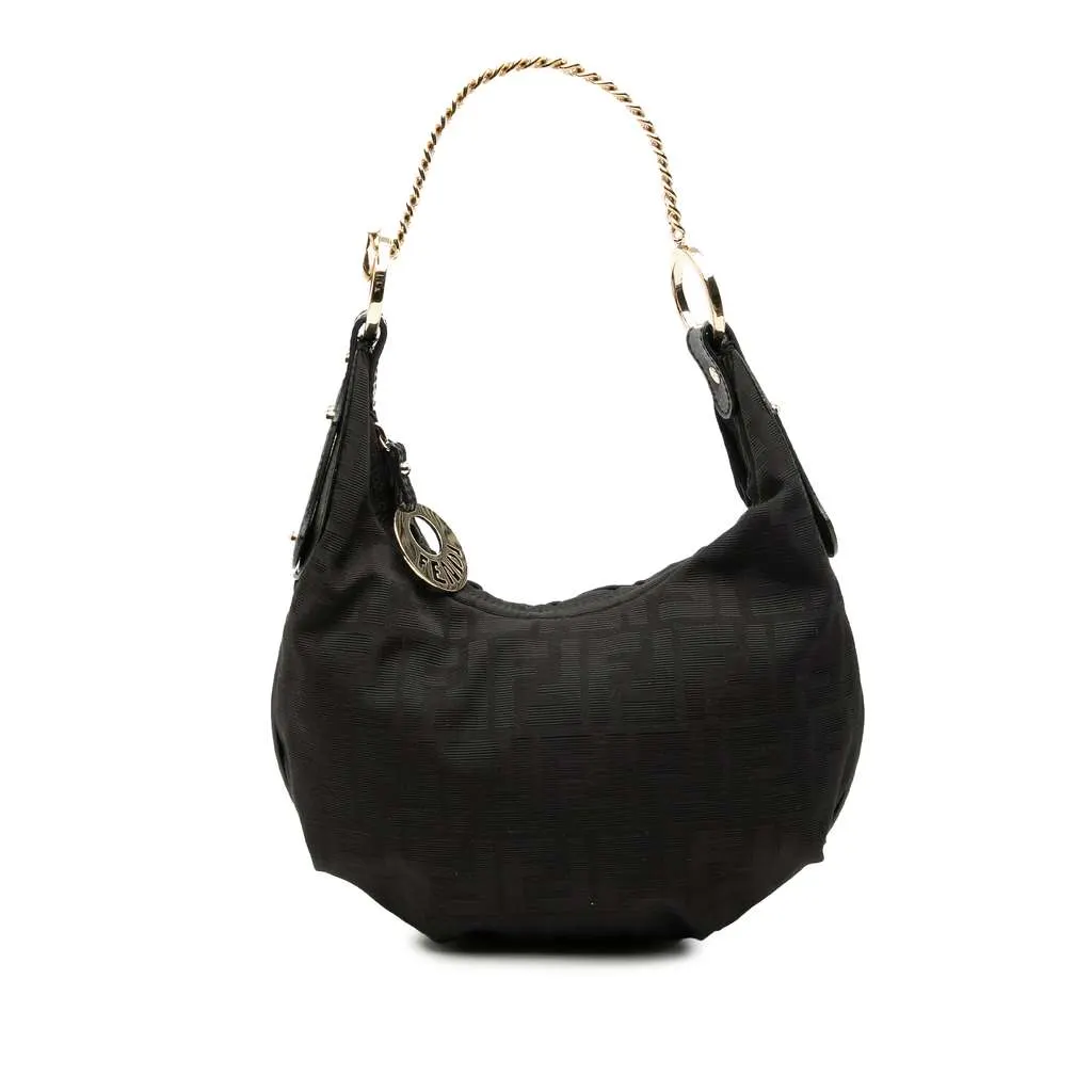 Fendi Zucca Canvas Chef Chain Hobo Bag Brown Canvas Very good - Front View