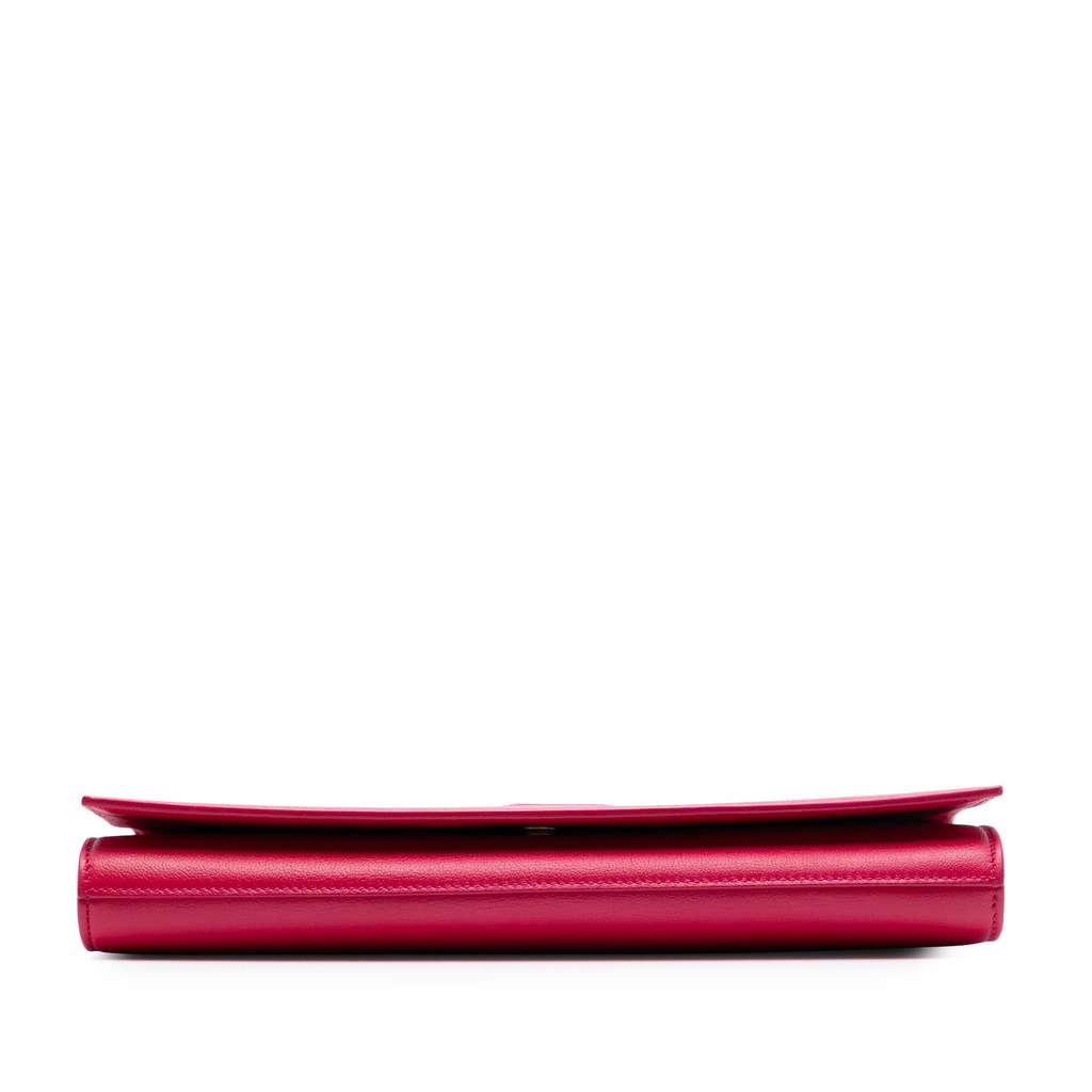 Saint Laurent Large Leather Monogram Belle De Jour Clutch Pink Leather Good condition - Inside View