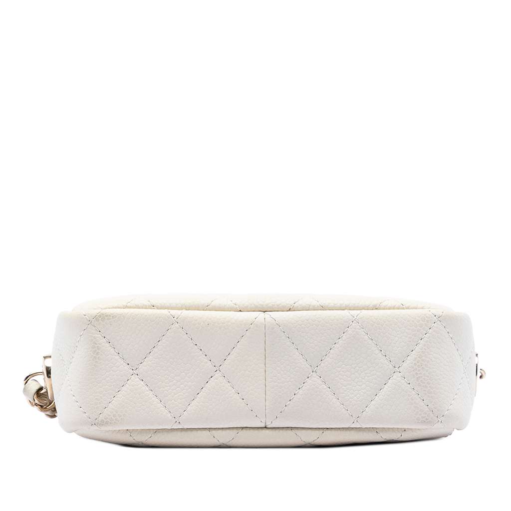 Chanel Mini Quilted Caviar Coco Tassel Camera Case White Leather Good condition - Inside View