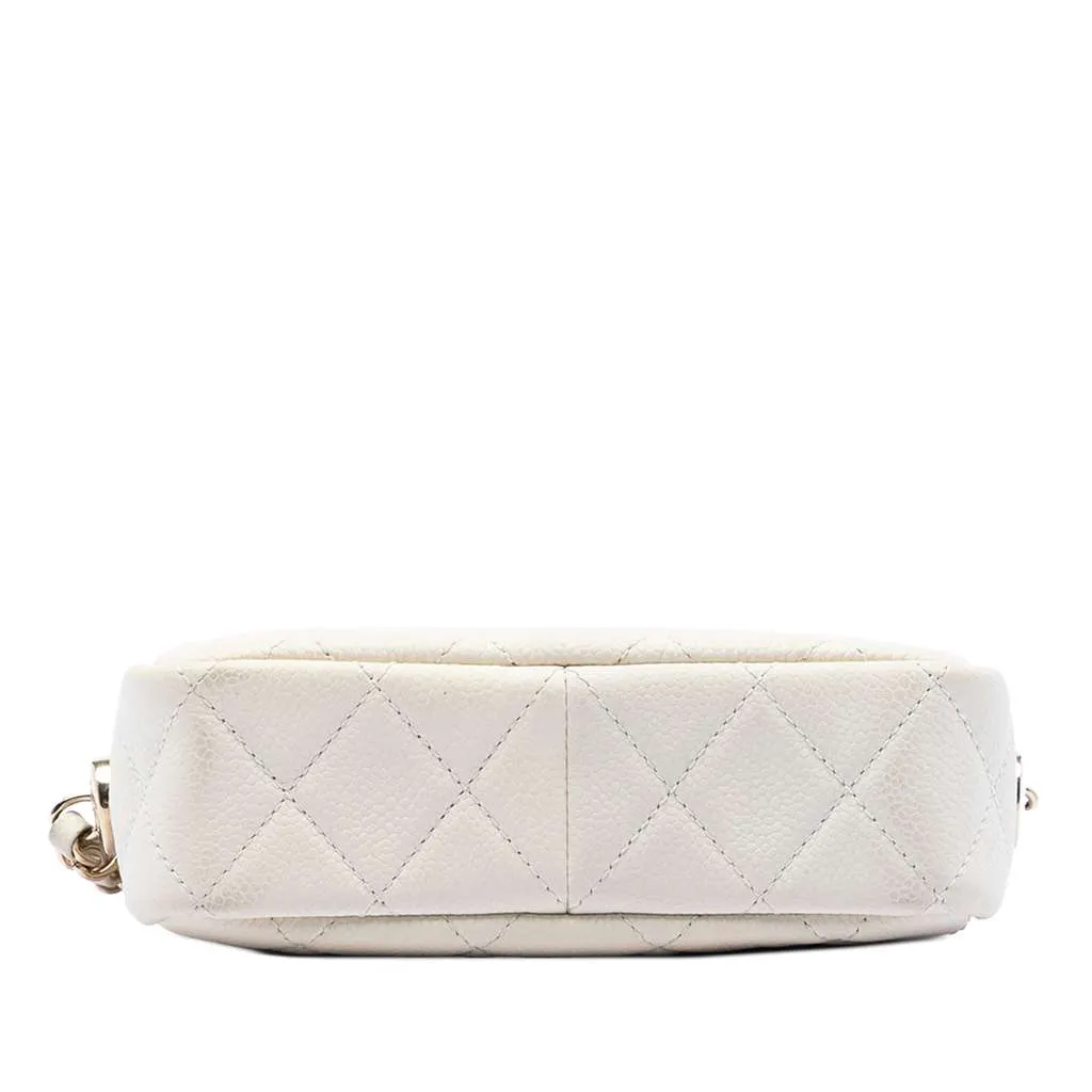 Chanel Mini Quilted Caviar Coco Tassel Camera Case White Leather Very good - Inside View