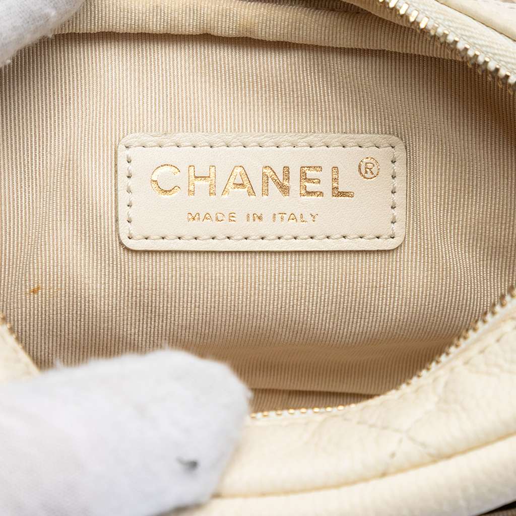 Chanel Mini Quilted Caviar Coco Tassel Camera Case White Leather Good condition - Box View