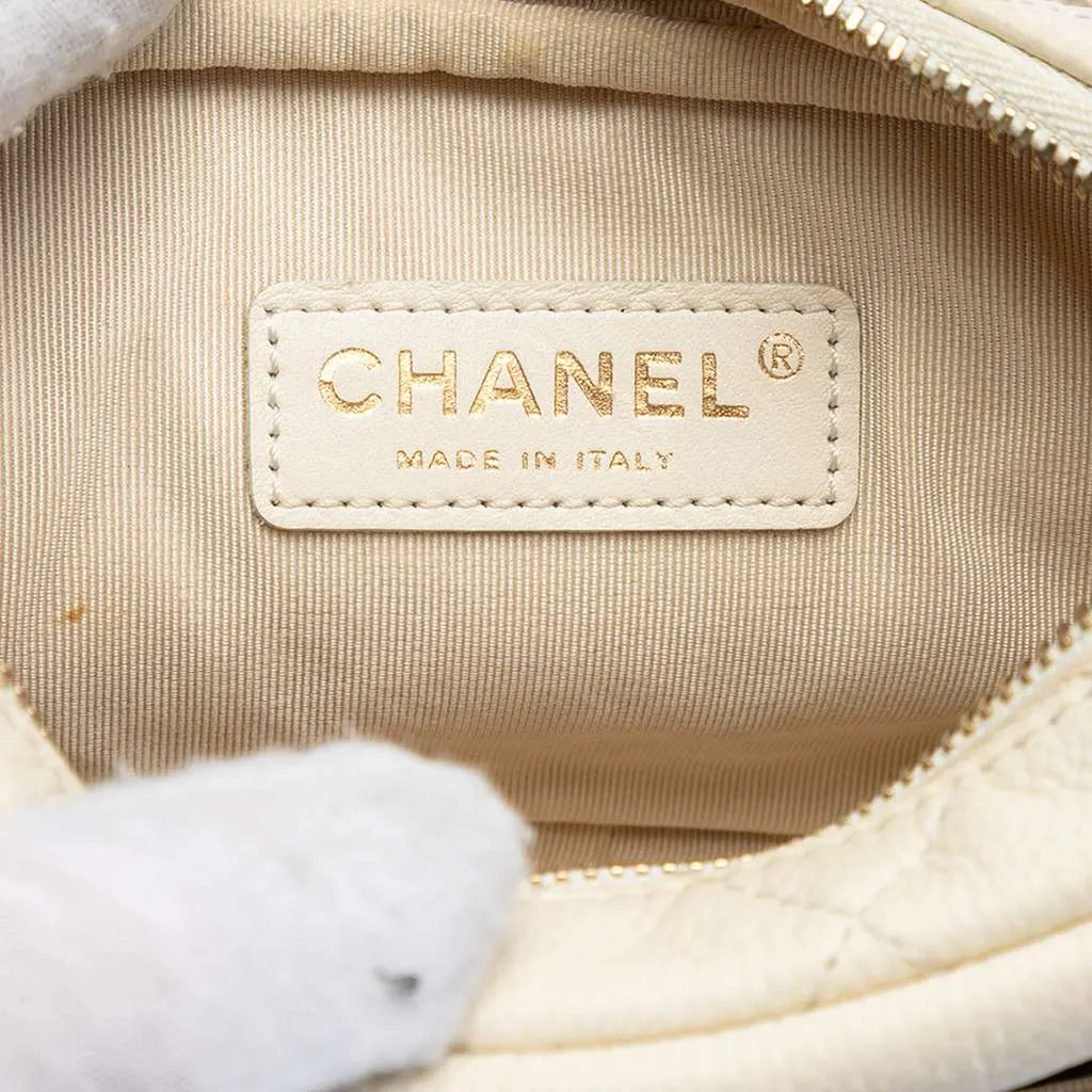 Chanel Mini Quilted Caviar Coco Tassel Camera Case White Leather Very good - Box View