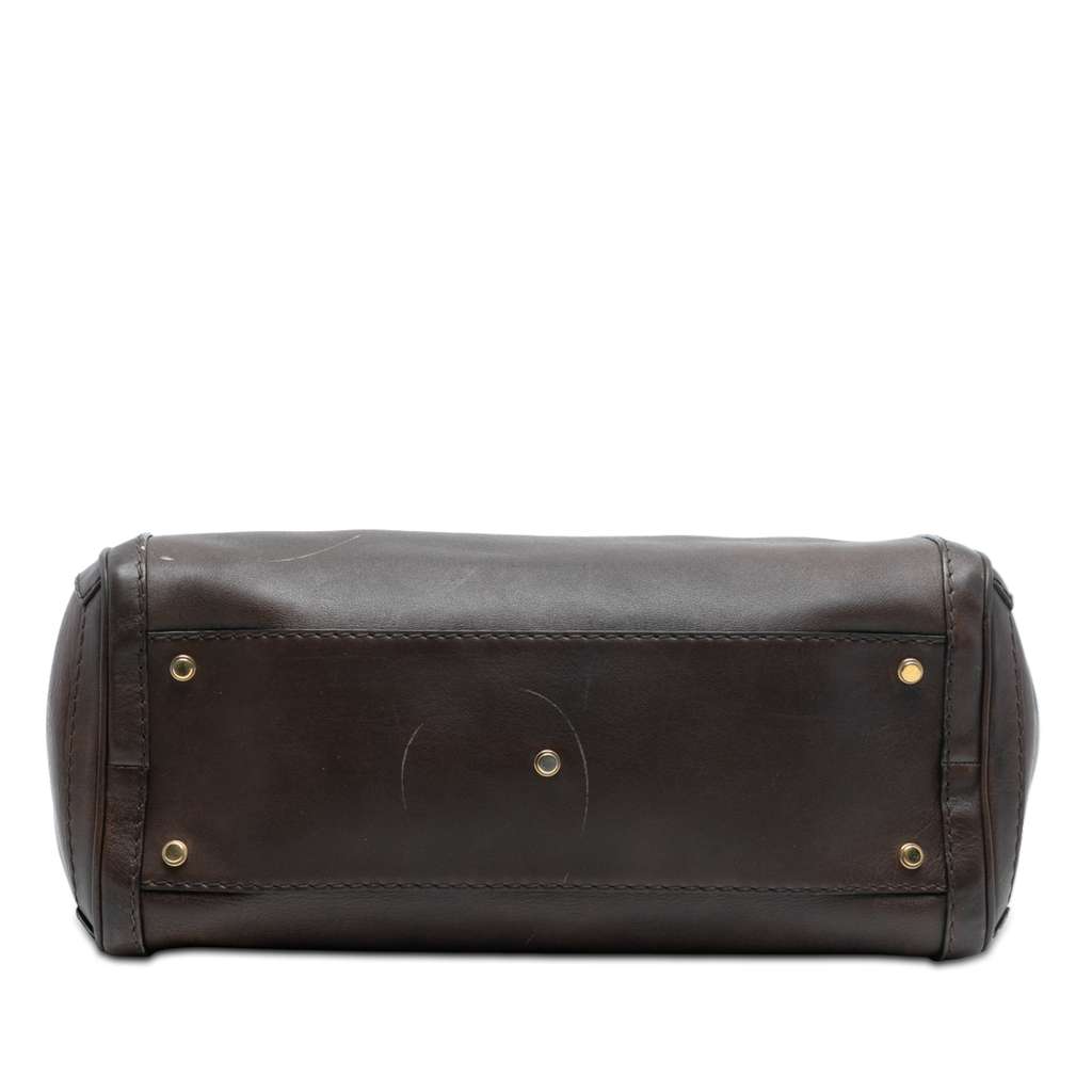 Gucci Calfskin Interlocking G Running Tote Brown Leather Good condition - Inside View