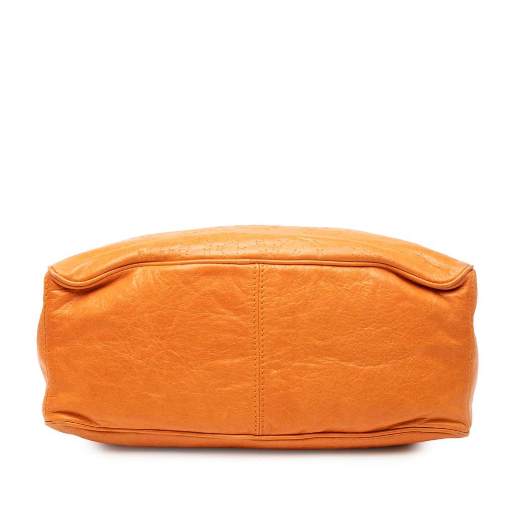 Celine Spiraling Macadam Embossed Leather Boogie Handbag Orange Leather Good condition - Inside View