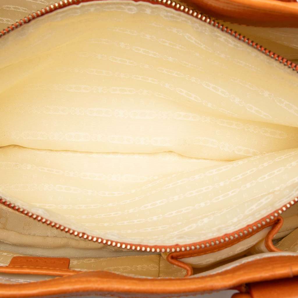 Celine Spiraling Macadam Embossed Leather Boogie Handbag Orange Leather Good condition - Model View