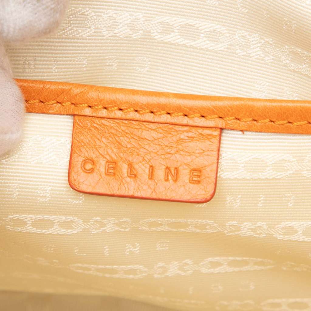 Celine Spiraling Macadam Embossed Leather Boogie Handbag Orange Leather Good condition - Box View