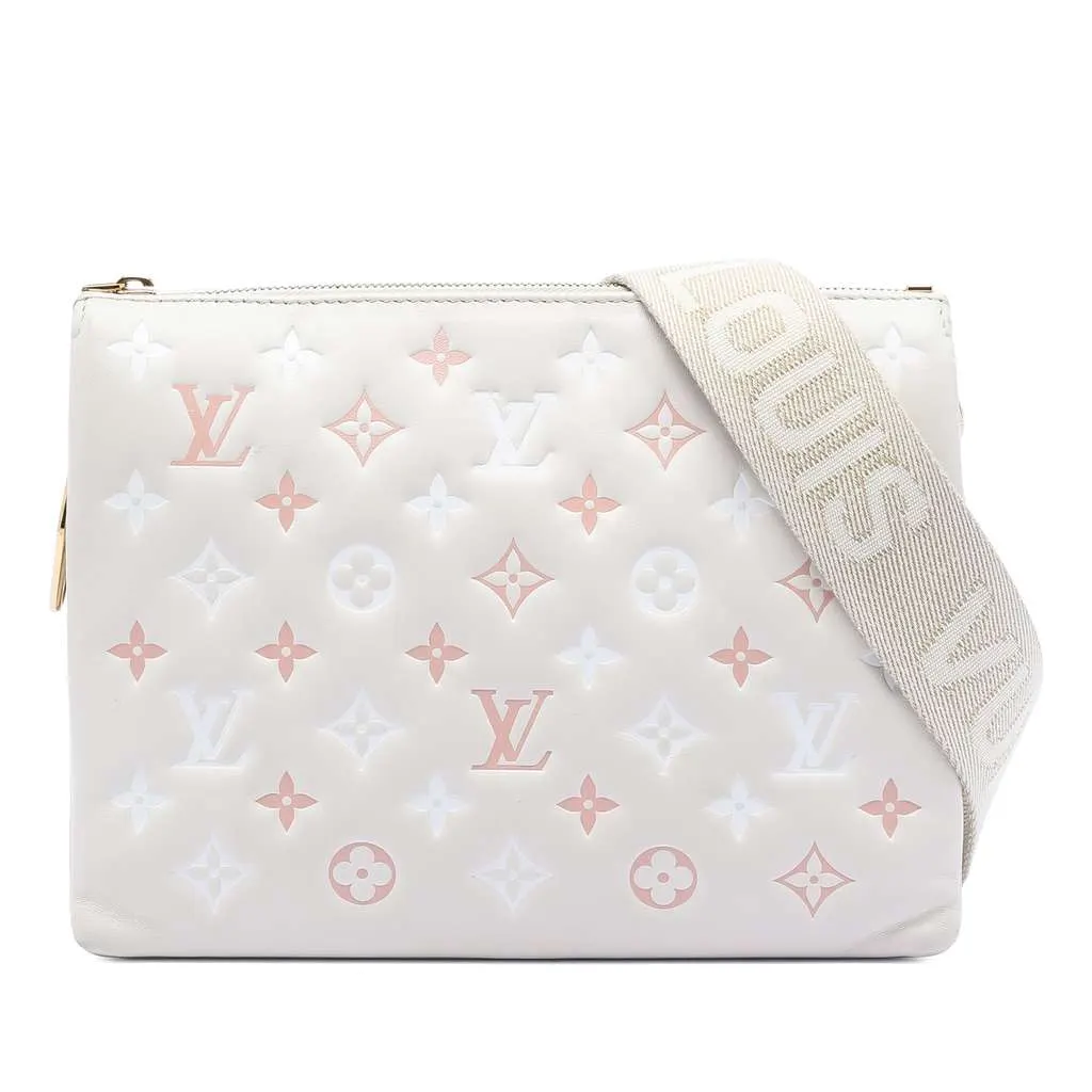 Louis Vuitton Tricolor Monogram Embossed Lambskin Coussin PM Brown Leather Very good - Front View