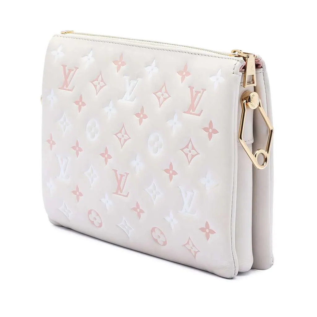 Louis Vuitton Tricolor Monogram Embossed Lambskin Coussin PM Brown Leather Very good - Back View