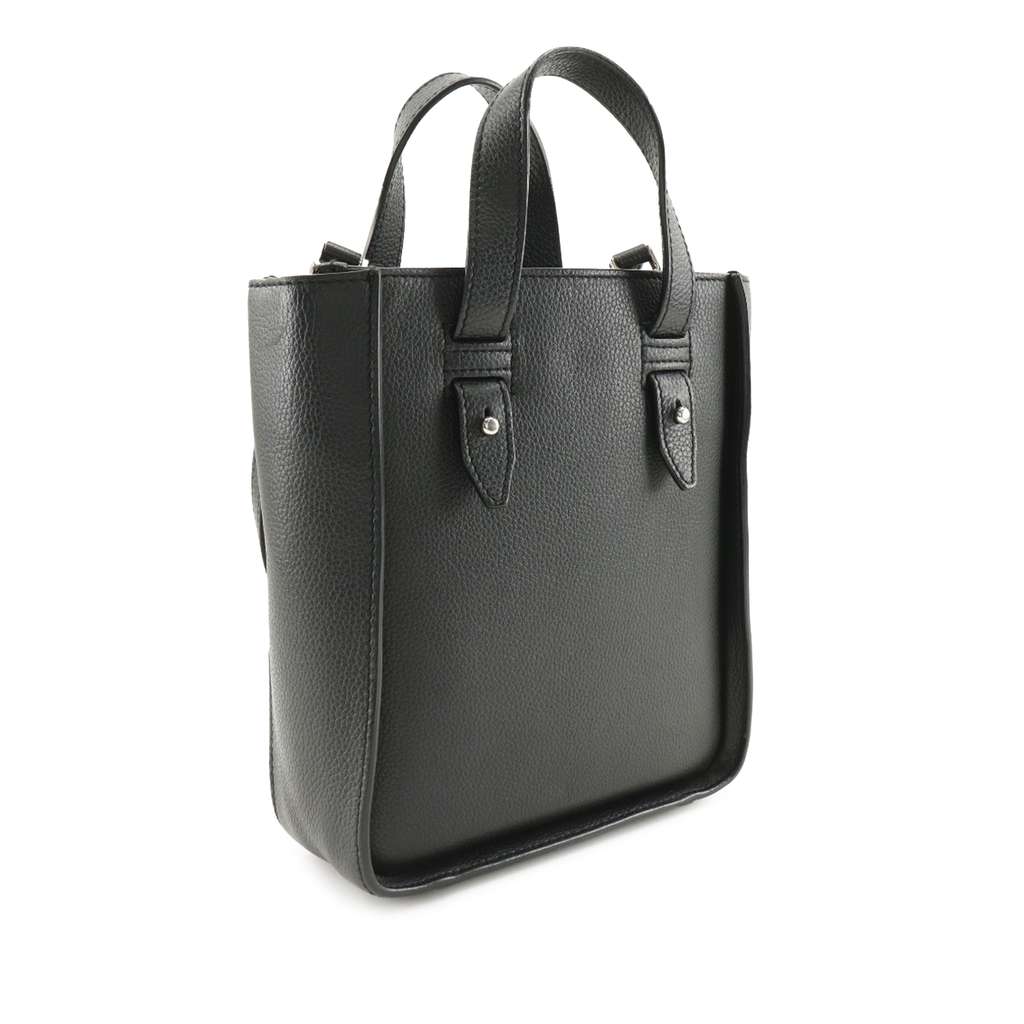 Dior Mini Grained Calfskin Saddle Tote Black Leather Good condition - Back View