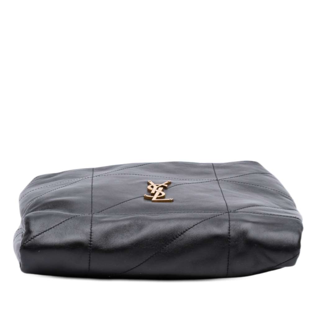 Saint Laurent Quilted Lambskin Jamie Pochon Tote Black Leather Good condition - Inside View