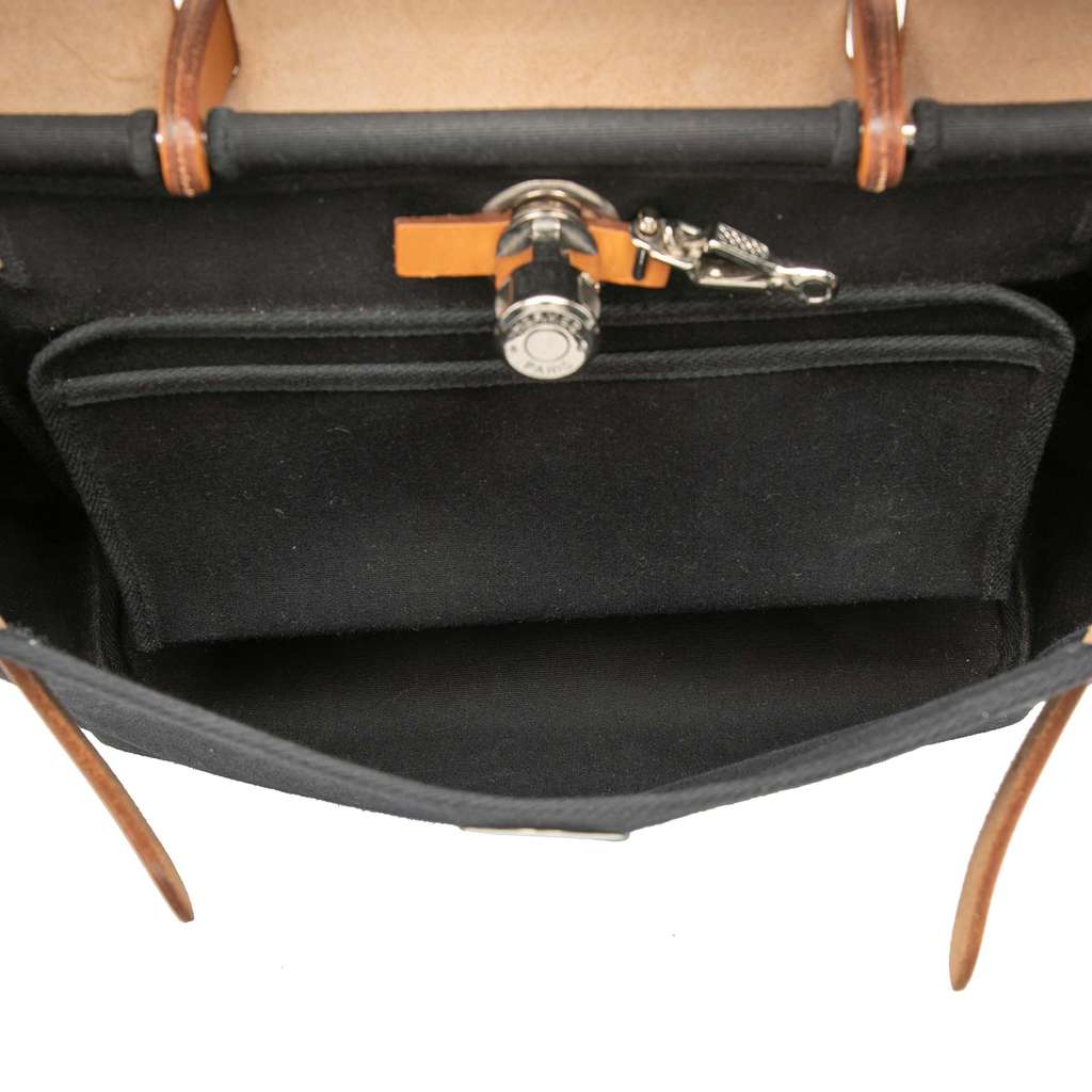 Hermès Toile Herbag PM Black Canvas Good condition - Model View