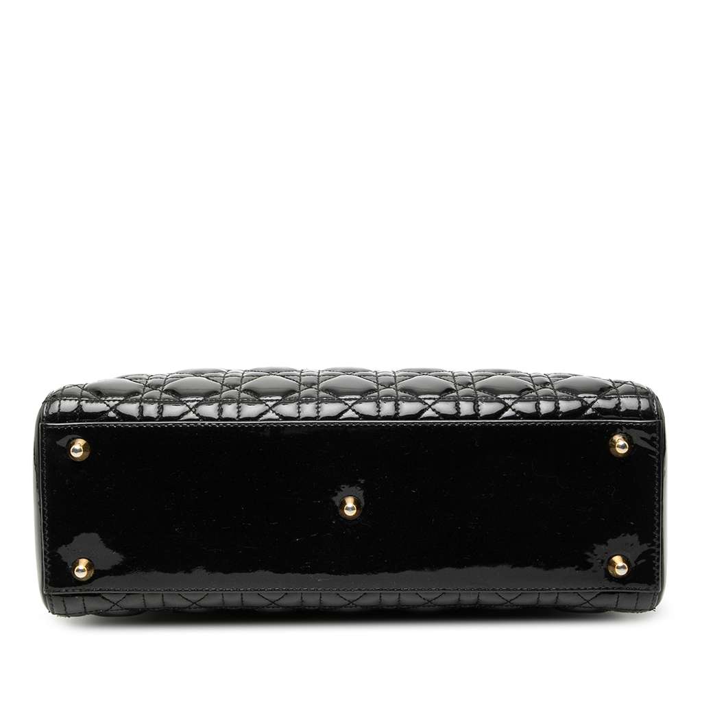 Dior Large Patent Cannage Lady Dior Black Leather Good condition - Inside View
