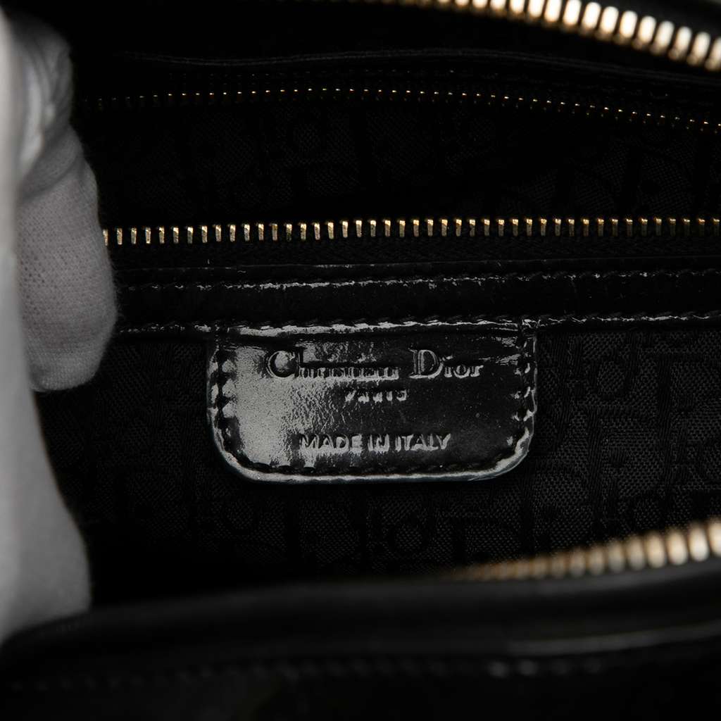 Dior Large Patent Cannage Lady Dior Black Leather Good condition - Box View