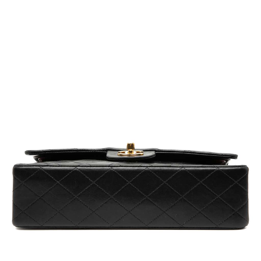 Chanel Medium Classic Lambskin Double Flap Black Leather Good condition - Inside View