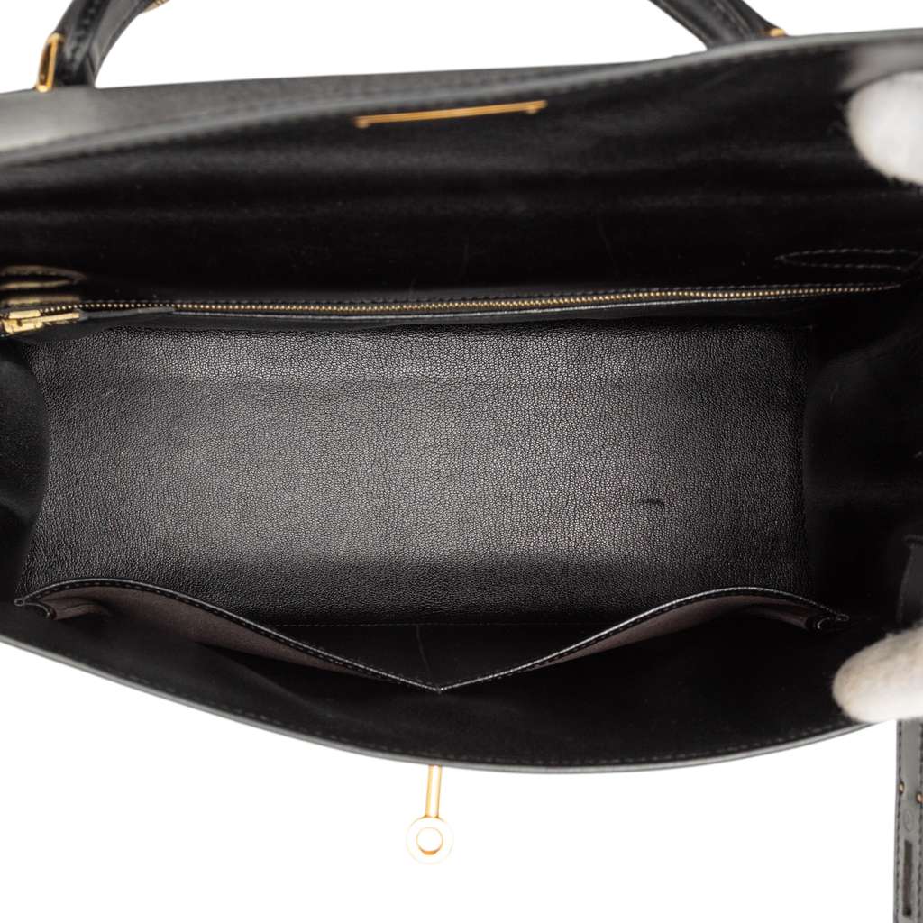Hermès Box Calf Kelly Sellier 32 Black Leather Good condition - Model View