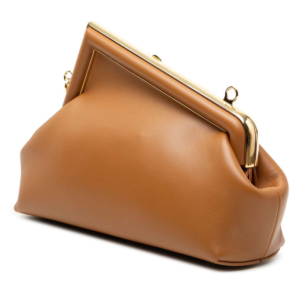 Fendi Small Nappa Fendi First Crossbody Brown Leather Good condition - Back View