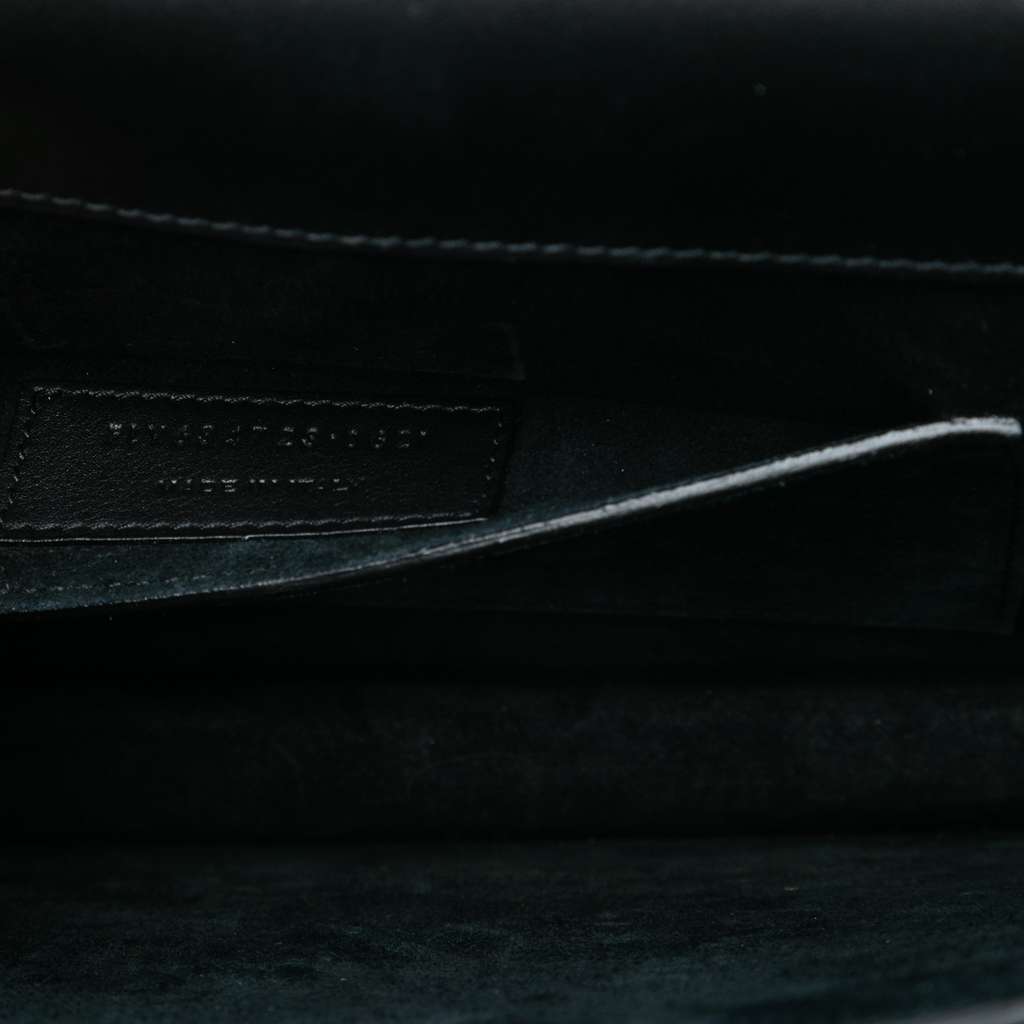 Saint Laurent Large Calfskin and Suede Monogram Sunset Top Handle Bag Black Leather Good condition - Box View