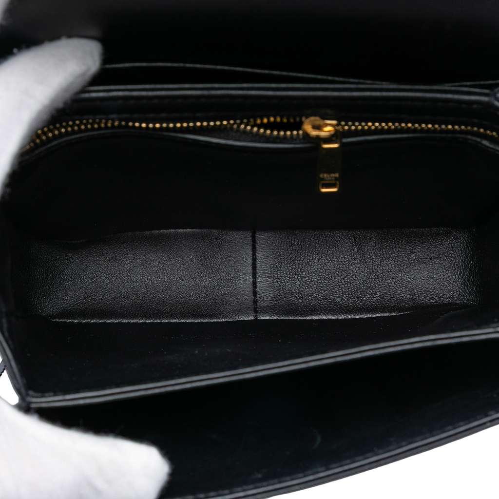 Celine Teen Shiny Calfskin Triomphe Crossbody Black Leather Good condition - Model View