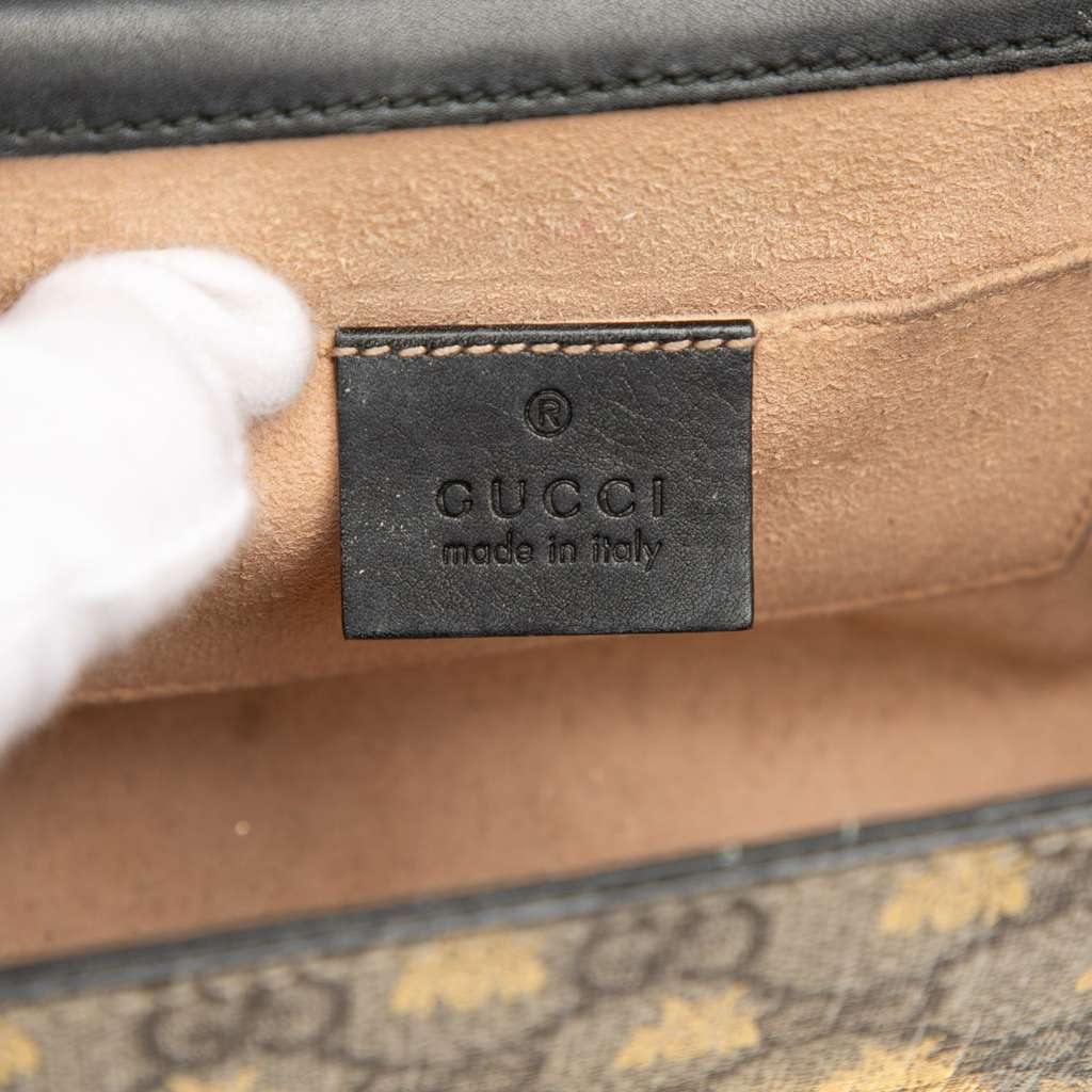 Gucci Small GG Supreme Bee Padlock Crossbody Brown Canvas Good condition - Box View