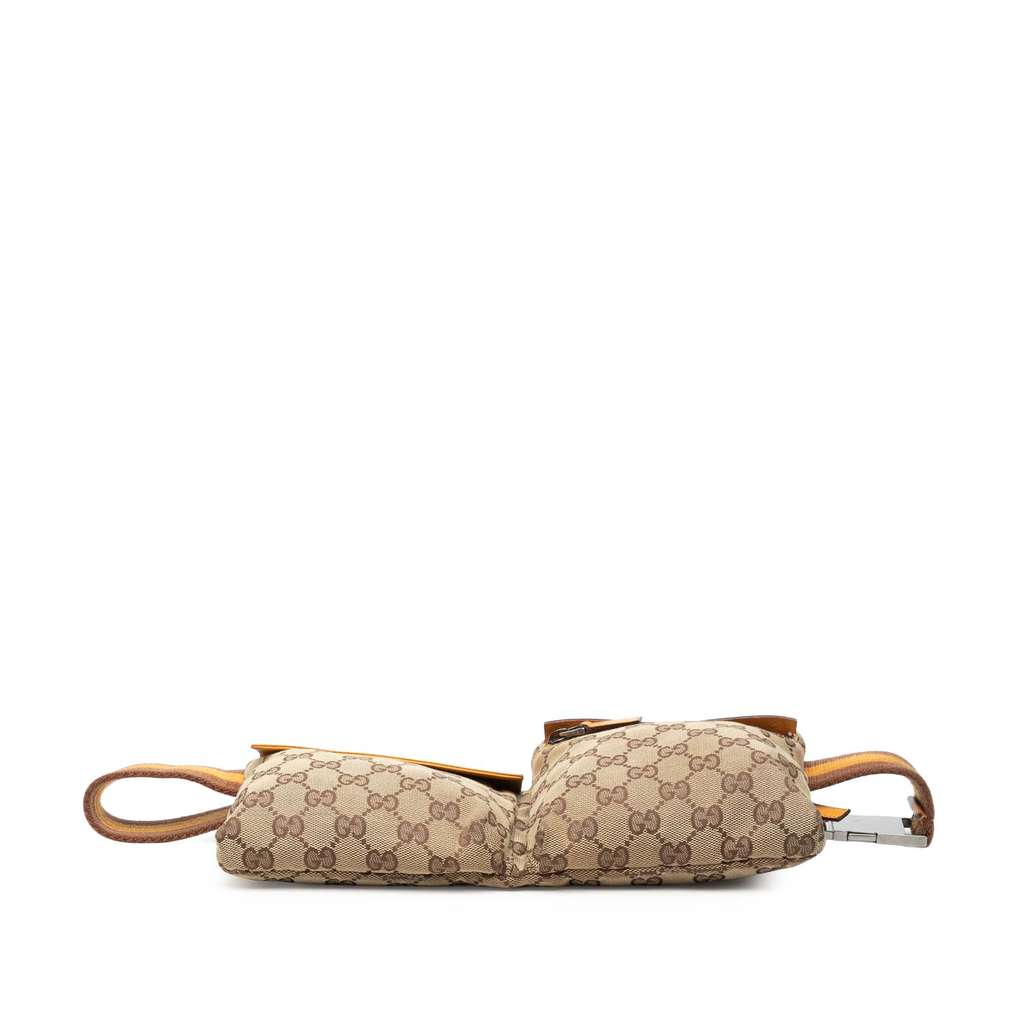 Gucci GG Canvas Web Double Pocket Belt Bag Brown Canvas Good condition - Inside View