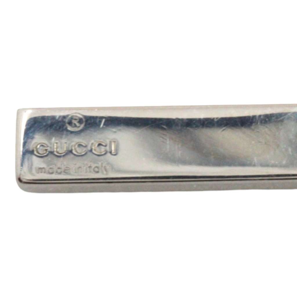 Gucci Sterling Silver Lacquered Interlocking G Pendant Ball Chain Necklace Silver Silver Good condition - Box View