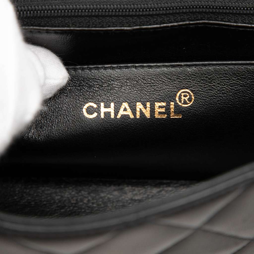 Chanel Small Lambskin Diana Flap Black Leather Good condition - Box View