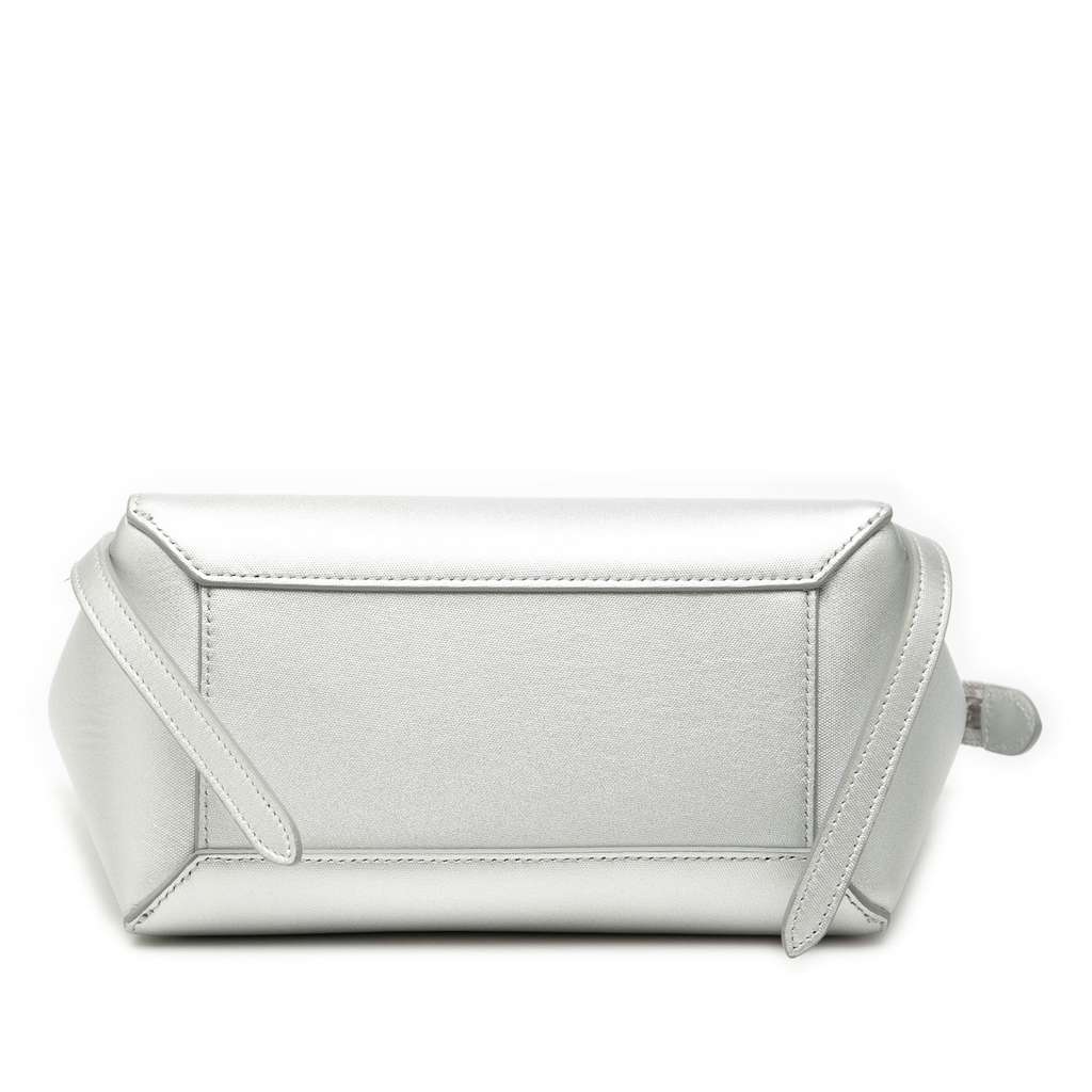 Celine Nano Laminated Calfskin Belt Bag Silver Leather Good condition - Inside View