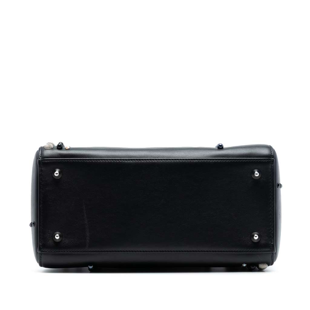 Dior Medium Lambskin Studded Crystal Pearl Lady Dior Black Leather Good condition - Inside View