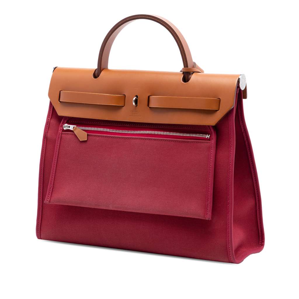 Hermès Toile Herbag Zip 31 Pink Canvas Good condition - Back View