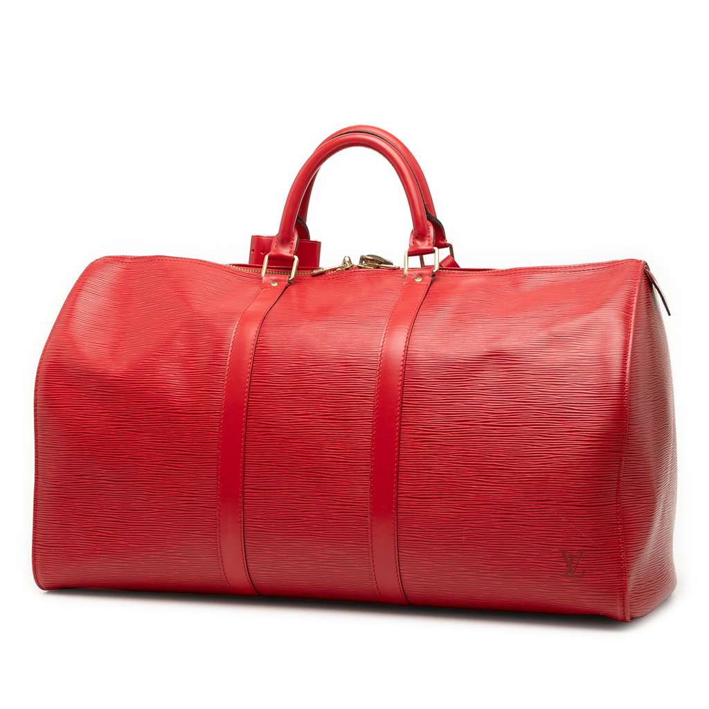Louis Vuitton Epi Keepall 50 Red Leather Fair condition - Back View