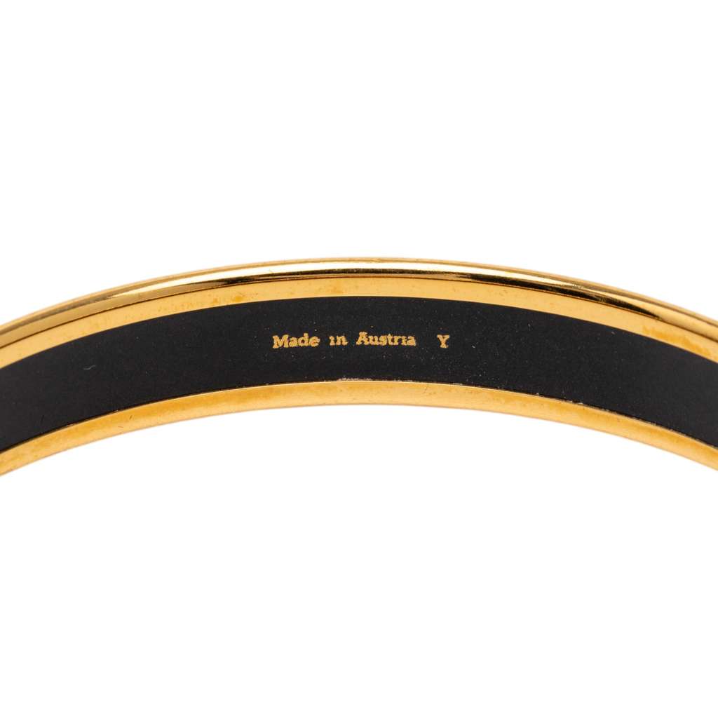 Hermès Narrow Anchor Enamel Bangle 62 Yellow Good condition - Model View