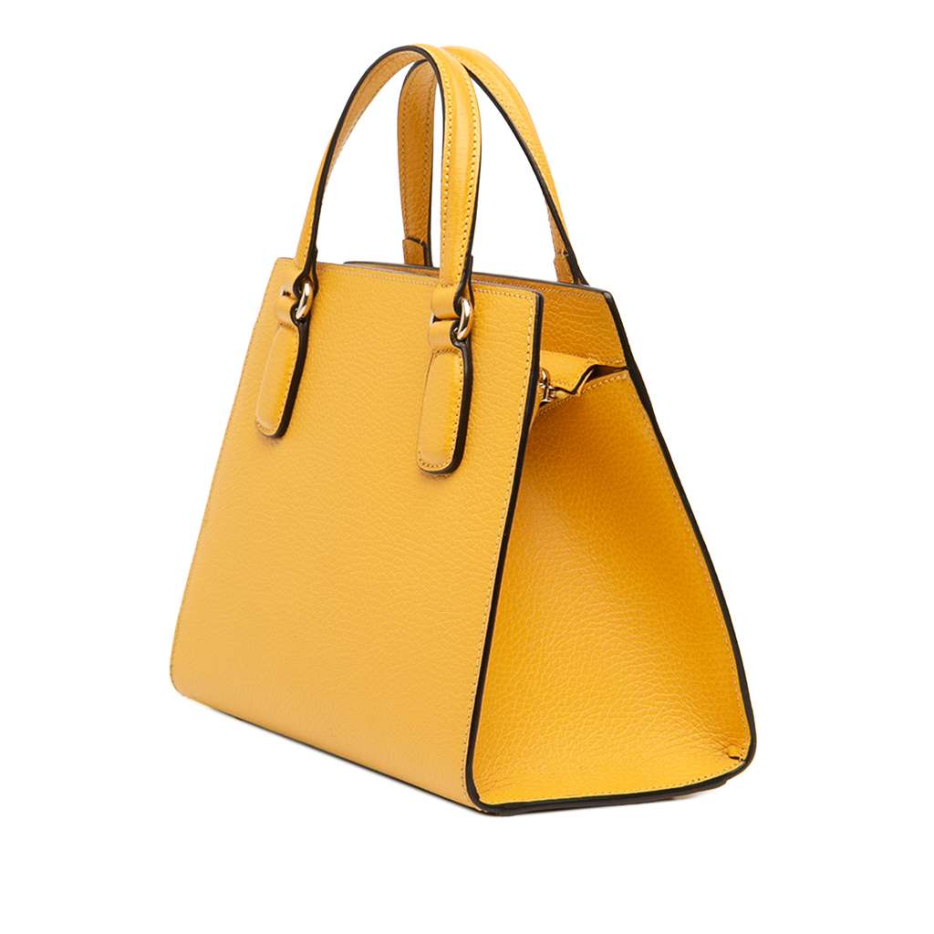 Gucci Medium Leather Soho Top Handle Convertible Tote Yellow Leather Good condition - Back View