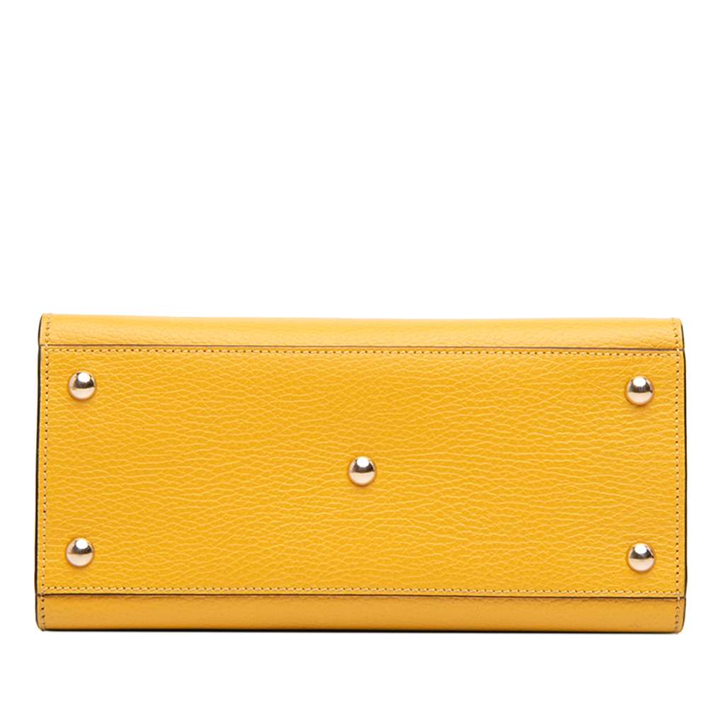 Gucci Medium Leather Soho Top Handle Convertible Tote Yellow Leather Good condition - Inside View