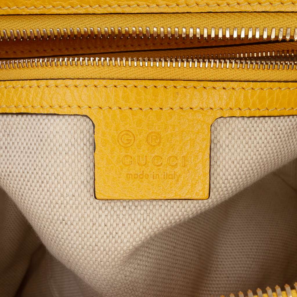 Gucci Medium Leather Soho Top Handle Convertible Tote Yellow Leather Good condition - Box View