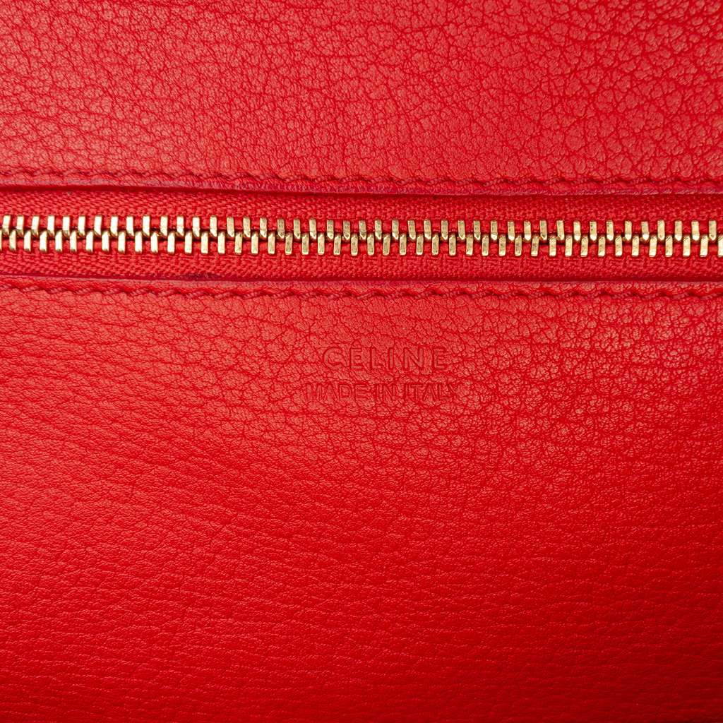 Celine Small Crisped Calfskin Tie Knot Handbag Orange Leather Good condition - Box View