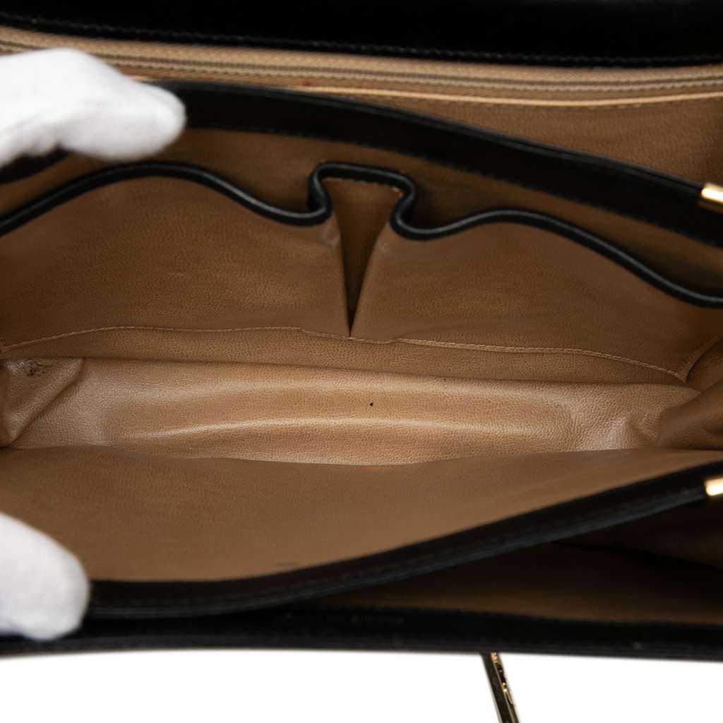 Celine Calfskin Horse Carriage Crossbody Black Leather Fair condition - Model View